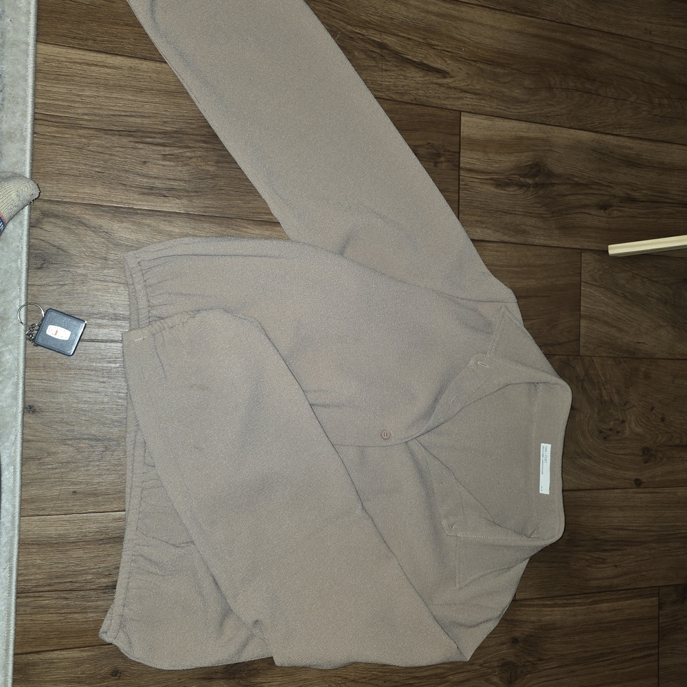 OAK + FORT Beige Collared Top